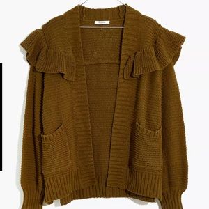 Madewell Ruffle Cardigan Sweater, medium